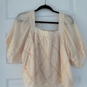 We The Free Cream Lace Blouse